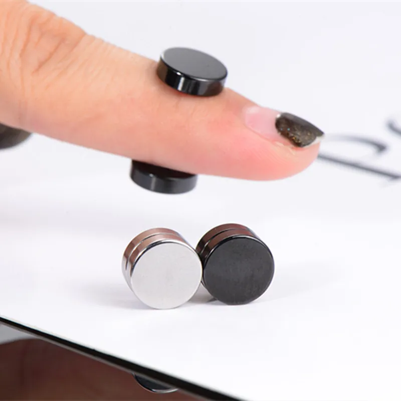 1piece 6/8/10/12 mm New Popular Magnetic Health Magnet Earring For Men Women And Kids Punk Ear Stud Non Piercing Earrings