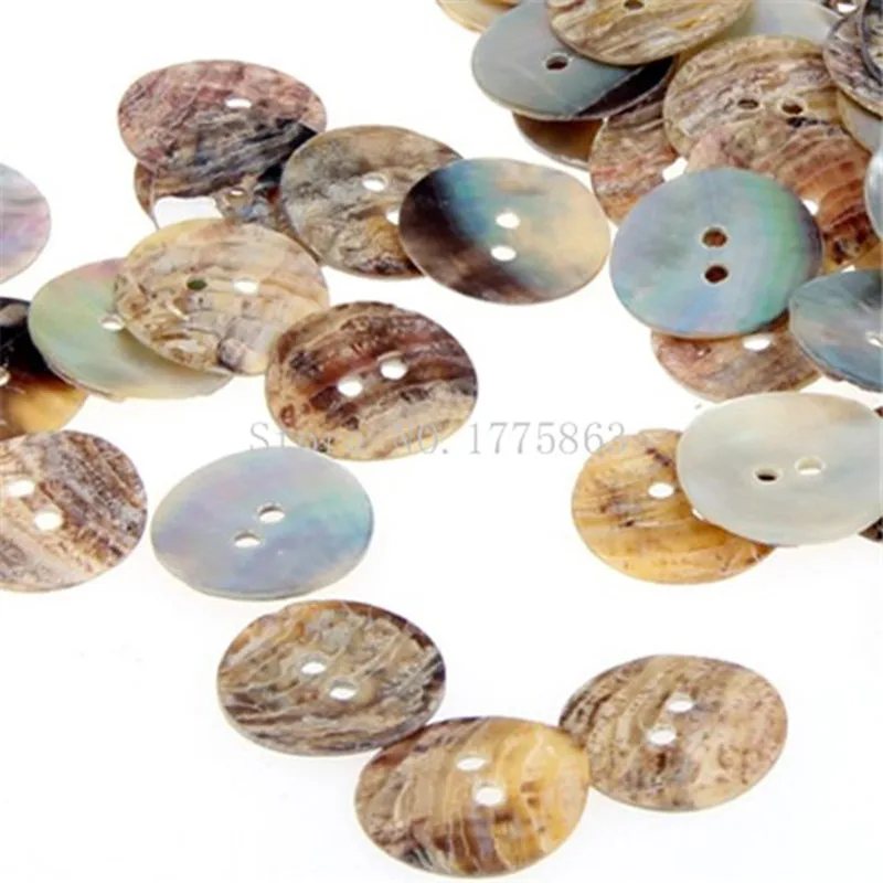 Lot 100 Mother of Pearl Round Shell Sewing Buttons 15mm  , for Sewing, Crafts, Jewellery making, Knitting 7NK93