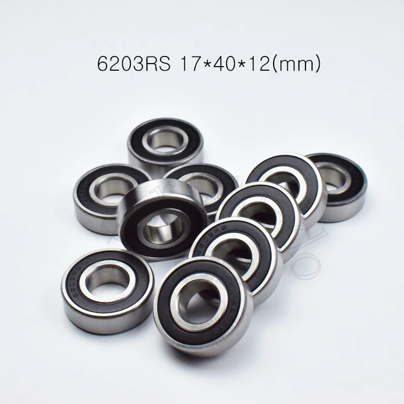 

6203RS Bearing 10pcs 17*40*12(mm) chrome steel rubber Sealed High speed Mechanical equipment parts