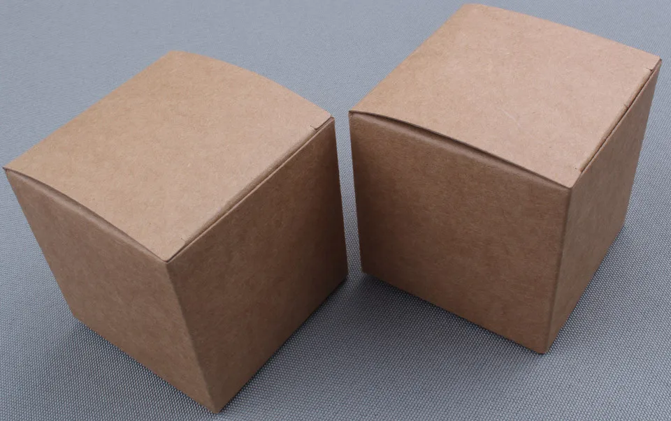 50pcs 350gsm Kraft paper packaging box easy assembly handmade gift packing box for candy