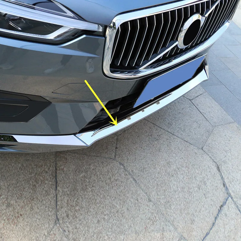 For VOLVO XC60 2018 2019 Stainless Steel Front Bottom Bumper Modling Strips Cover Trim 3pcs Car Styling Accessories