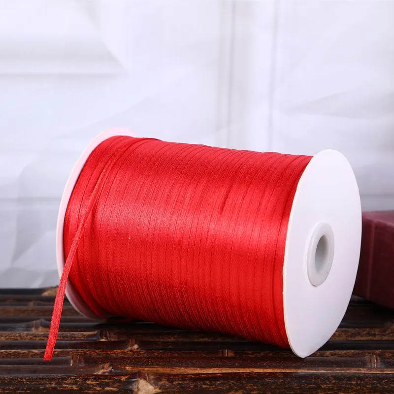 1roll 0.3cm-5cm Red Single Face Satin Ribbons For Arts Crafts Christmas Wedding Party Decoration Gift Wrap DIY Material tape