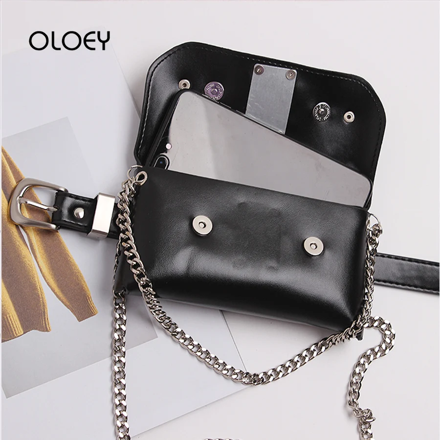 Waist Bag Women Shoulder Bags 2019 New Summer Ring Chain Dual-use Belt With Detachable Mini Bag Tide All-match Cloth Accessories