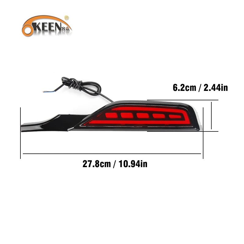 OKEEN 2pcs Tail Light For Honda Fit Jazz 2018 2019 LED Rear Bumper Reflector Light With Driving Braking Flowing Turn Signal Lamp