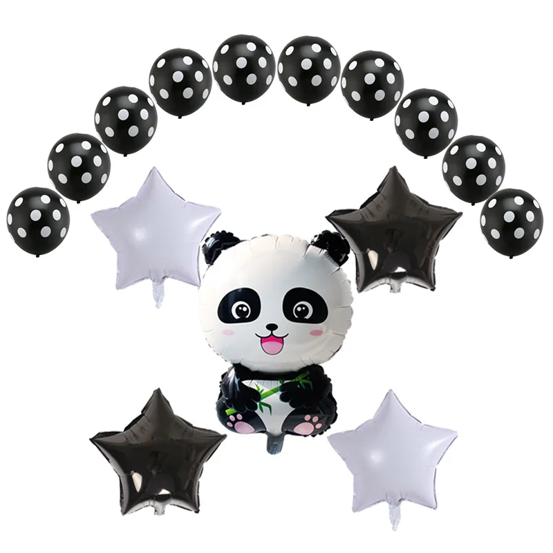 Cartoon Panda Theme Birthday Party Decorations Kids Disposable Tableware Set Plate Napkins Cup Ballon Baby Shower Party Supplies