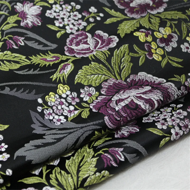 CF558  Peony Jacquard Brocade Red/Blue/Black Fabric Chinese Wedding Fabric Chinese Brides Dress Clothes Patchwork Fabric For Sew