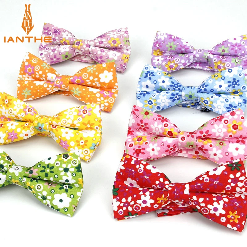 Brand New Men Vintage Flower Print Polyester Bow Tie Wedding Suit Bowtie For Man Male Neckwear Fashion Butterfly Gravata Necktie