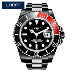 LOREO Männer Militär Uhr 200m Wasserdicht Armbanduhr Automatische Mechanische Uhr Sport Uhr Männlichen Dropshipping relogios masculino