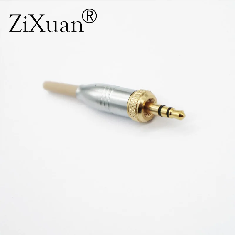 DIY 3.5mm 1/8" For sony Sennheiser Microphone Spare Plug adapter Stereo Screw Lock Connector Silver metal shell