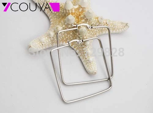 New 2016 stainless steel square shape hoop earrings for women wholesale 40*40mm earrings