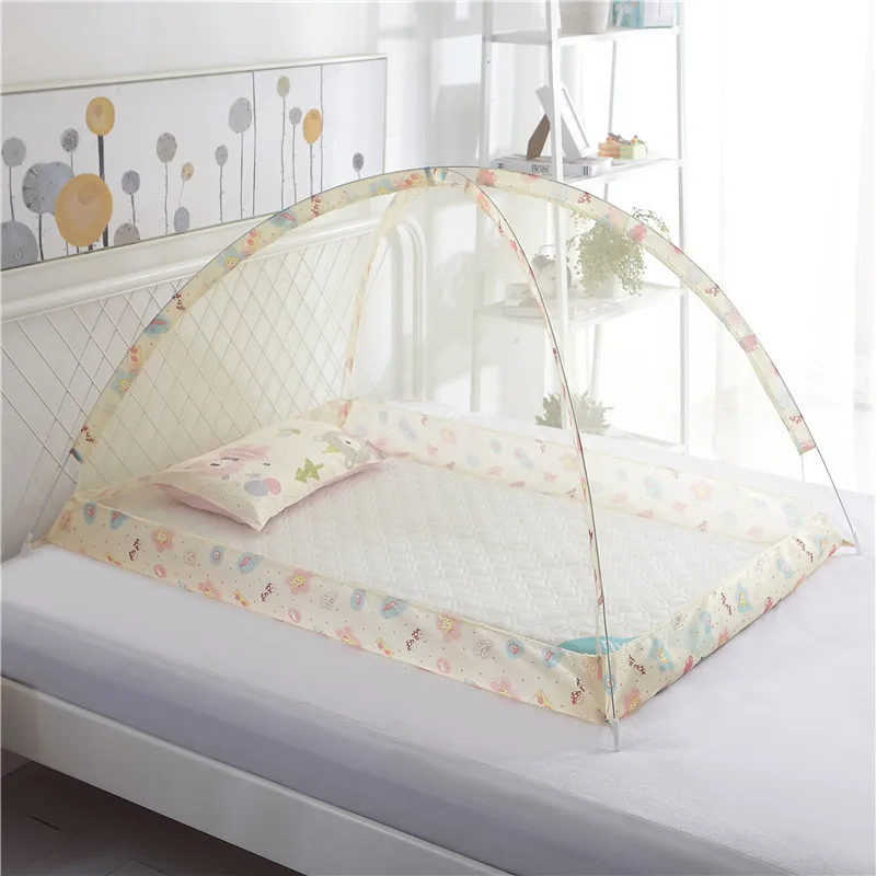 Portable Baby Bedding Crib Mosquito Net Infant Cradle Baby Bed Tent Folding Crib Netting Mosquito Mesh for 0-4 Years 120*80cm