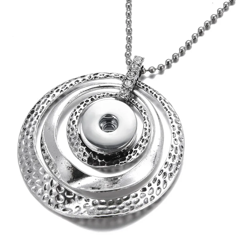New Circles Starfish Elk Heart Fashion pendant necklace chain 60cm fit 18mm snap buttons Wholesale Gift snap jewelry