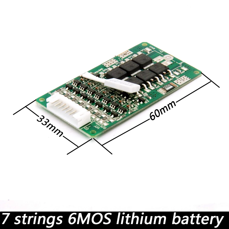 E-bike battery 7S 24V 15A BMS 24v lithium battery BMS for electric bike 29.4V 8Ah 10Ah 12Ah li-ion battery With balance function