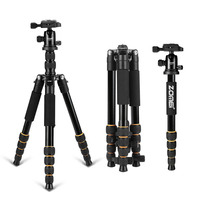 Zomei Q666 Professional Tripod Monopod with Ball Head Compact Travel Tripods Portable Camera Stand for SLR DSLR Digital Camera