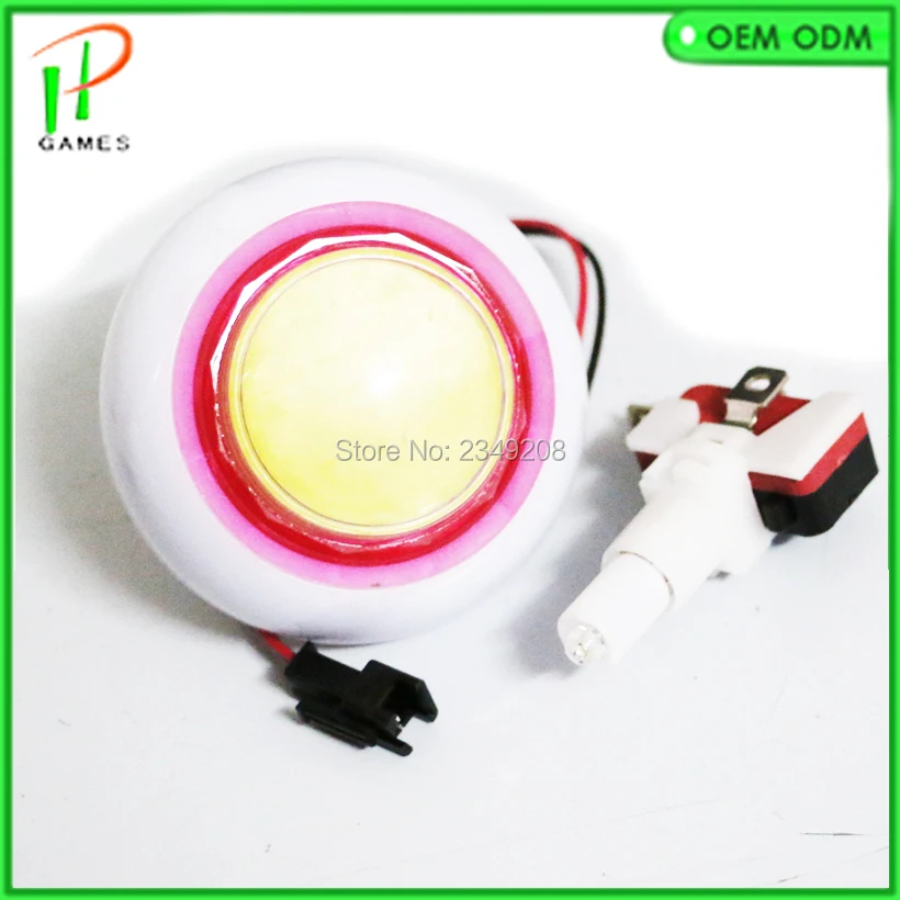 2pcs Arcade 12V Round Illuminated Push Button Built-in RGB led Microswitch 5 colors Available