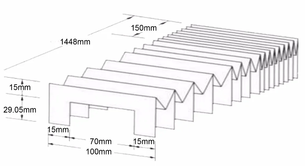 Custom size T12 flexible accordion protection dust bellows,width100mm x height44.05mm x Full open length1448mm