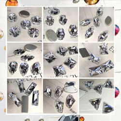 Painting Crafts Mixed Shapes Clear Sew On Rhinestones Flat Back Crystal Glass Stones Clothes DIY Decoration Accessories