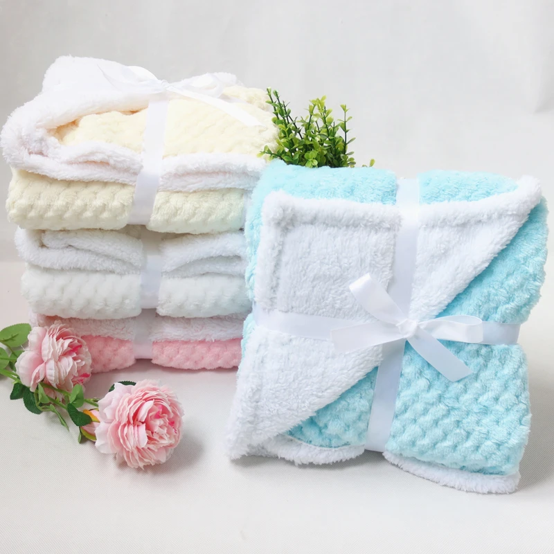 2 Layer 3D Fluffy Pineapple Grain New Genuine Baby Blanket Baby Swaddle Baby Quilt Wrap Newborn Kids Bath Towel Bedding Diaper