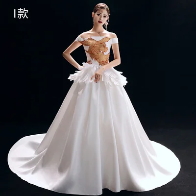 luxury  embroidery cosplay stage performance carnival studio show red carpet dress