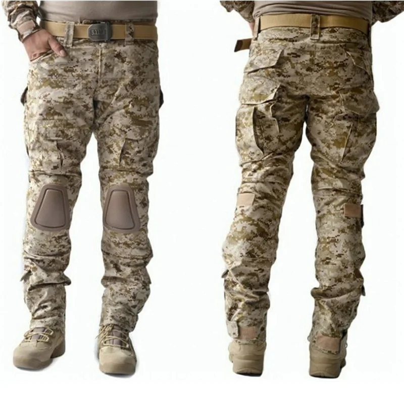 

Tactical Pants With Knee Pads Desert Camouflage Combat Trousers Men Cargo Pants Hiking Hunting Training Airsoft BDU Pants