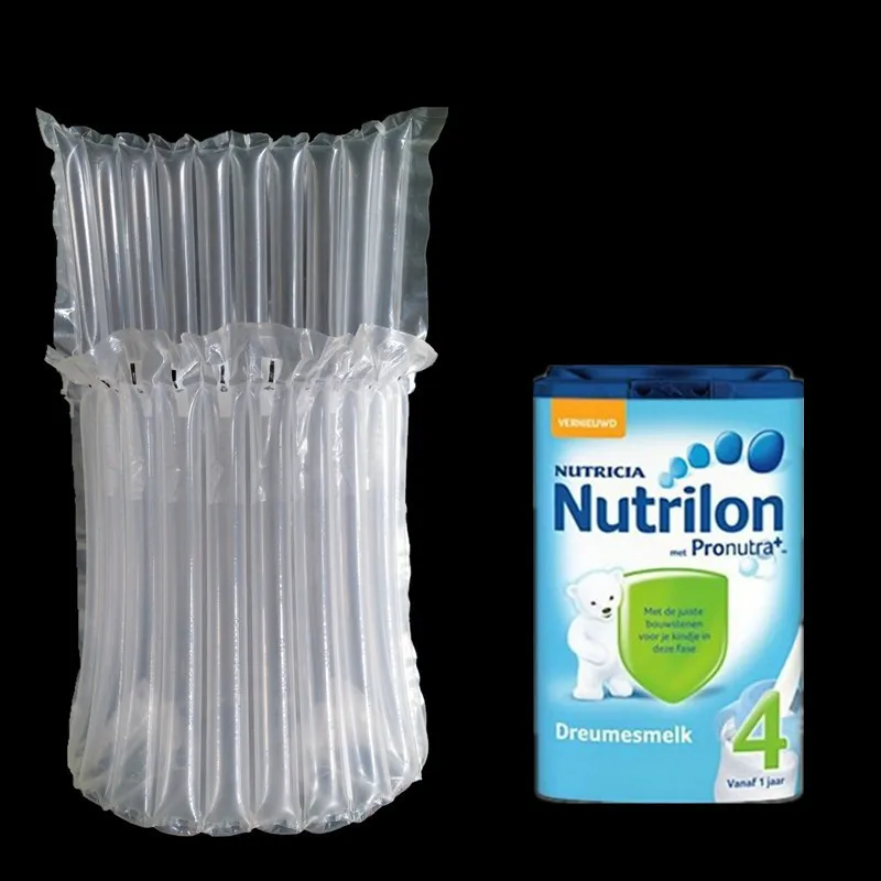 10Pcs/ Lot 13*21cm 900g Powdered Milk Canned 10 Column Clear Plastic Air Bubble Column For Easy Broken Anti Pressure Storage Bag