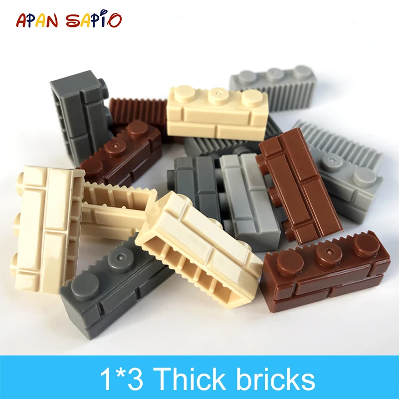 

60pcs DIY Building Blocks Thick wall Figures Bricks 1x3 Dots Educational Creative Size Compatible With Brand Toys for Children