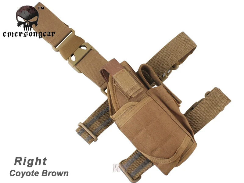 EmersonGear-Universal Tactical Thigh Holster, Combat Molle Holster, All pistol EM6208, Coyote Brown