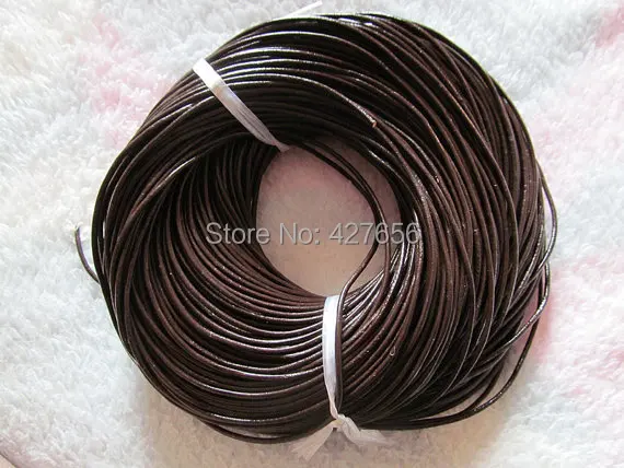 

100Yds 2.0mm Black/Brown Genuine Leather Cords String Rope,Jewelry Beading String, For Bracelet & Necklace,DIY Jewelry Accessory