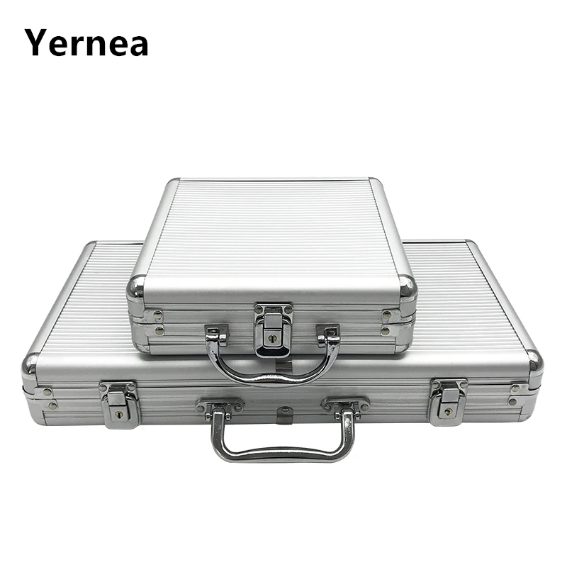 High Quality Portable 100/300 Suitcase Poker Chips Box  Non-slip Mat Aluminum Suitcase Texas Playing Card Chips Box