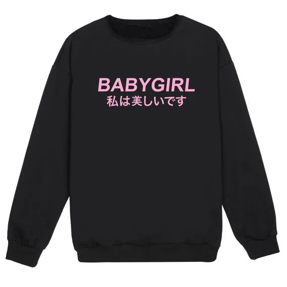 

Sugarbaby Babygirl Harajuku Jumper Women Fun Tumblr в стиле хипстер и съемка модный гранж Goth Top Cute Harajuku Sassy Kawaii Sweatshirt