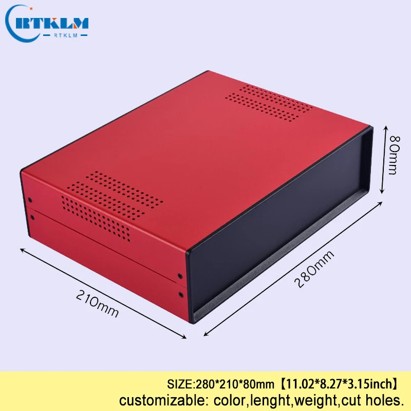 Iron electronic project box custom desktop enclosure Iron junction box DIY housing instrument case 280*210*80mm