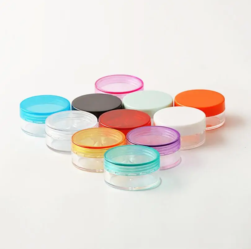 Großhandel 10g Mini bunte leere kosmetische Kunststoffbehälter, 10ml kleine PS Probe Kosmetikdose LX1065