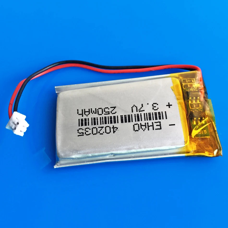 10 szt. 3.7V 250mAh akumulator Lipo 402035 + JST 1.25mm 2-pinowa wtyczka do MP3 rejestrator GPS zestaw słuchawkowy Bluetooth