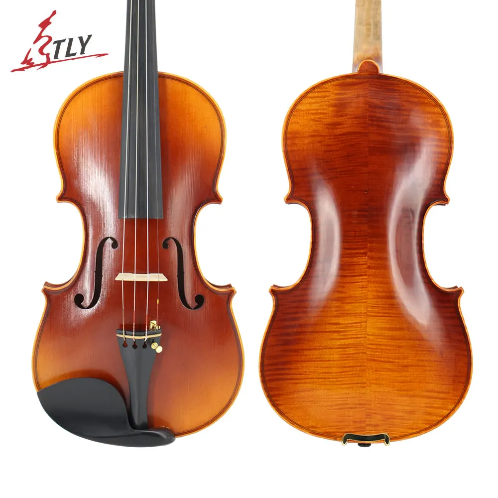 TONGLING-Handmade Antique Natural Flamed Maple, Professional Violin Player, Full Set Parts, Oily Paint,Violin