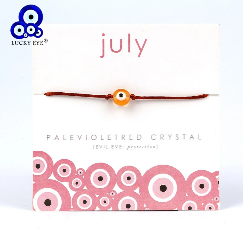 Lucky Eye 12 Months Evil Eye Bracelet Wish Card Bracelet Colorful Bead Bracelet For Women Girls Men CN268