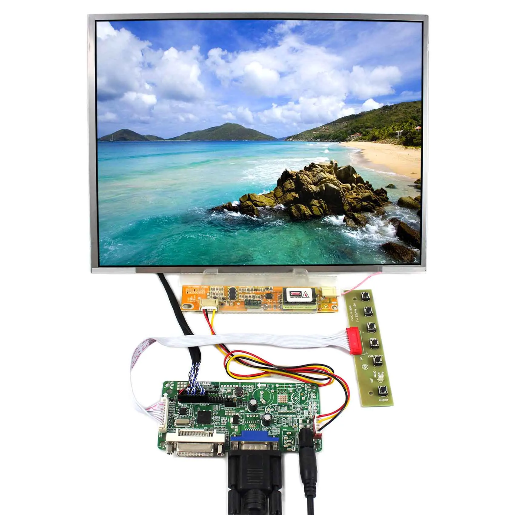 

DVI VGA LCD Controller Board With 12.1" 1024x768 LTN121XT N121X5 HT121X01 LCD Screen