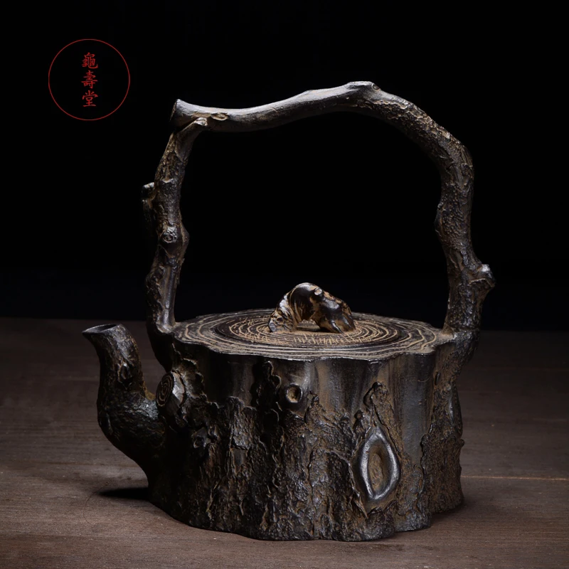 

Tree Root Model Cast Iron Teapot Set Japanese Tea Pot 1400ml Large Capacity Drinkware Kung Fu Infusers Tea Ceremony Tools