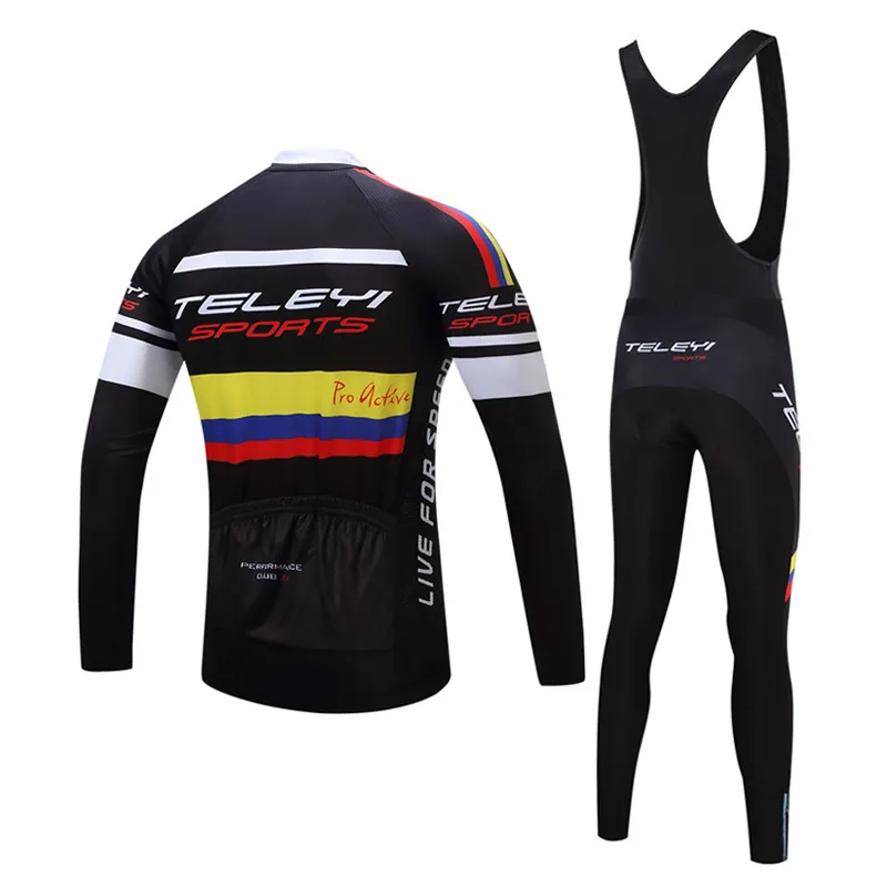 Teleyi Team Sport Cycling Clothing Winter Thermal Fleece Cycling Set Men Warm Bicycle Wear Mountain Uniforms Bike Jersey Suit