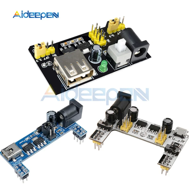 DC 3.3V 5V Micro Mini USB MB102 2 Channel Breadboard Module MB102 Breadboard Power Module MB-102 Solderless Bread Board