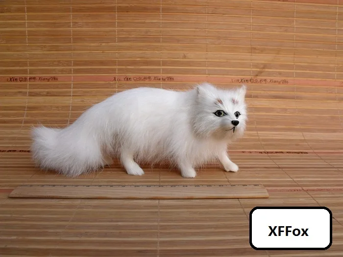 cute real life white fox model plastic&furs simulation fat walking fox gift about 20x8x9cm xf1742