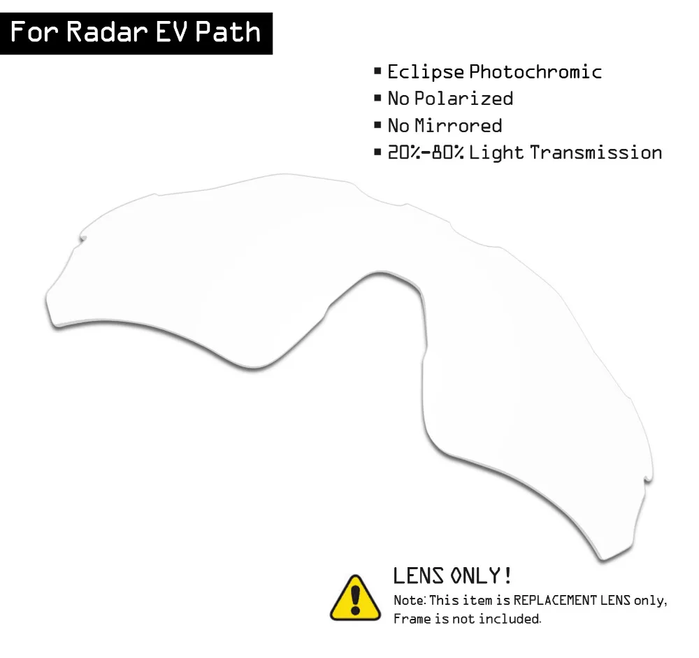 SmartVLT Occhiali Da Sole Lenti di Ricambio per Oakley Radar EV Percorso-Eclipse Grigio Fotocromatiche