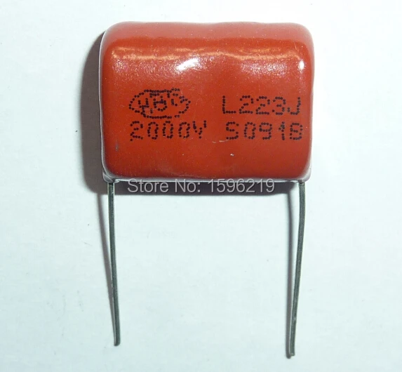 10pcs CBB capacitor 223 2000V 223J 2KV 0.022uF 22nF P20 CBB81 Metallized Polypropylene Film Capacitor