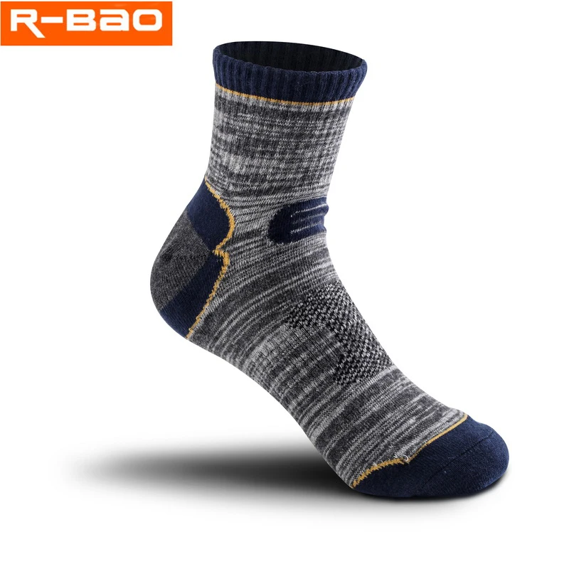 R-BAO 1 Pair Summer Cotton Outdoor Climbing Fishing Camping Hiking Socks Quick-dry Ankle Protector Sports Socks For Women Men