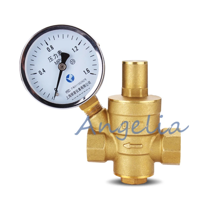 

1/2" BSP DN15 Brass Adjustable Water Pressure Regulator Pressure Reducing Maintaining Valve With Gauge Flow Adjustable