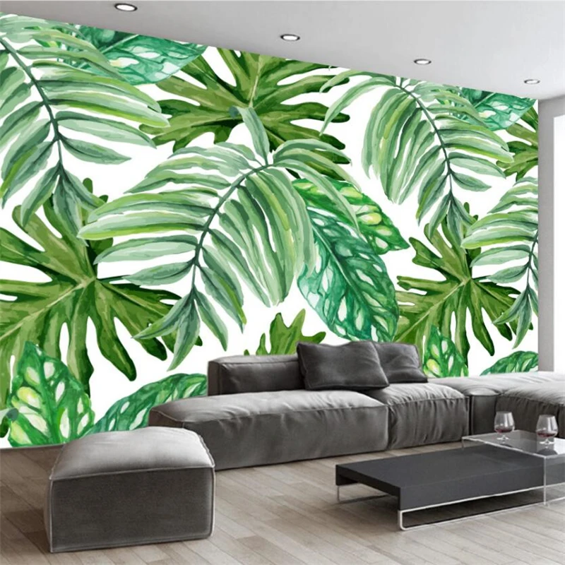 wellyu European retro hand-painted banana plant living room wall custom large mural wallpaper papel de parede para quarto