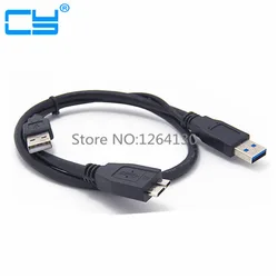 USB 3.0 Dual Power Y Shape 2 X Type A to Micro B Super Speed Cable External Hard Drives Extension Wire Connector