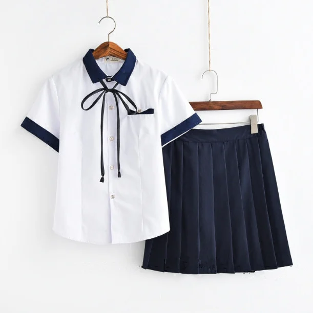 2019 Autumn Japanese Uniforms Navy Sailor Suit For Women Kansai Students Long Sleeve Costume School Uniform For Boy and girl