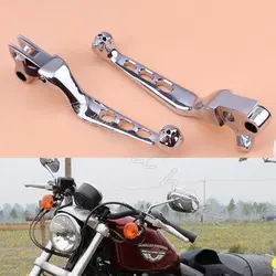 1pair Chrome Aluminum Skull Brake Clutch Handlebar Lever for Harley Sportster Softail Night Train Fatboy Electra Glide Custom