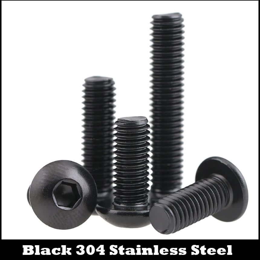 M5 M5*20 M5x20 M5*25 M5x25 M5*30 M5x30 Black 304 Stainless Steel SS DIN7380 Bolt Hex Hexagon Socket Pan Round Button Head Screw