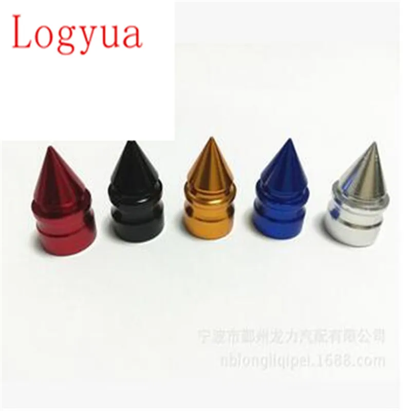 100pcs/lot  Car 5 Colors Aluminum Alloy  Tire Valve Cap Truck Automobile Motorcycle For Smart Cone Shaped Caps